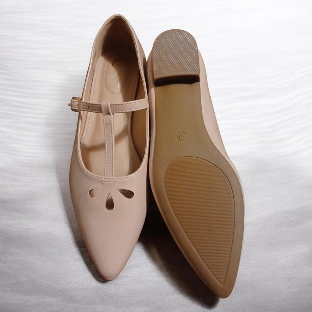 🍑C EST 1946 WOMENS T-STRAP FLAT HEELS - Picture 3 of 5